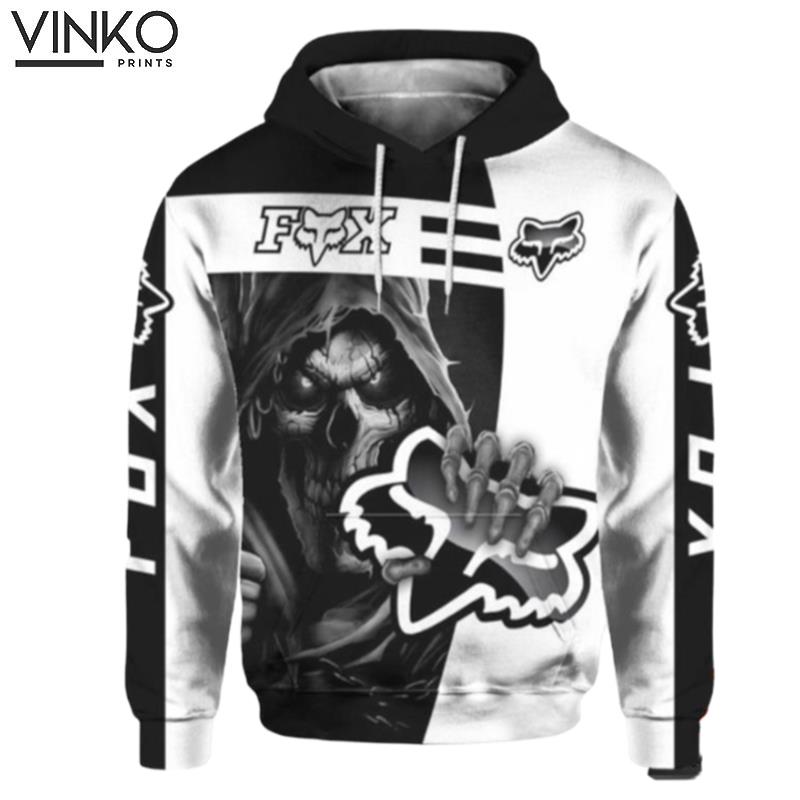 Death Skull Holds Logo Fox Racing Hoodie