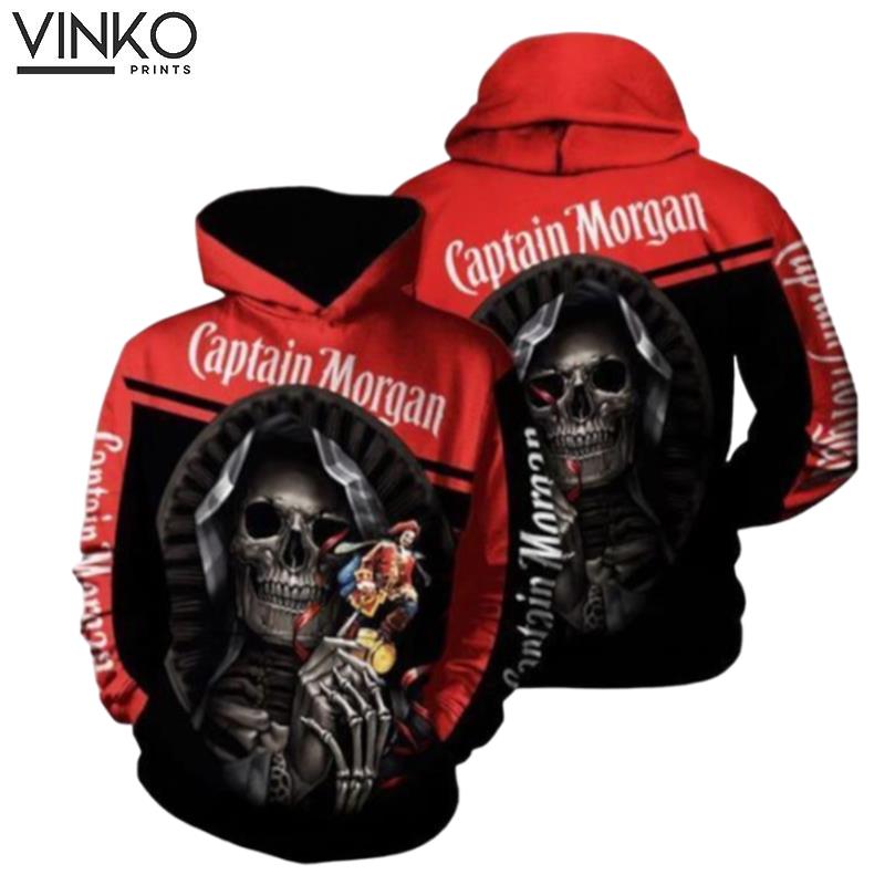 Death Skull Hug Captain Morgan Hoodie