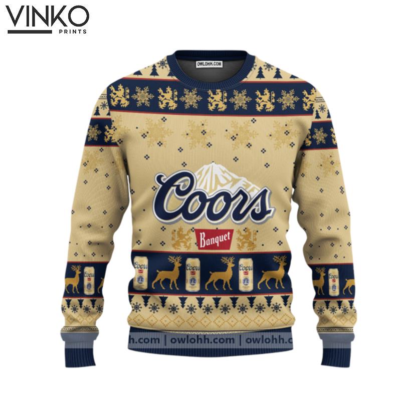 Deer Coors Banquet Beer 320 Ugly Christmas Sweater