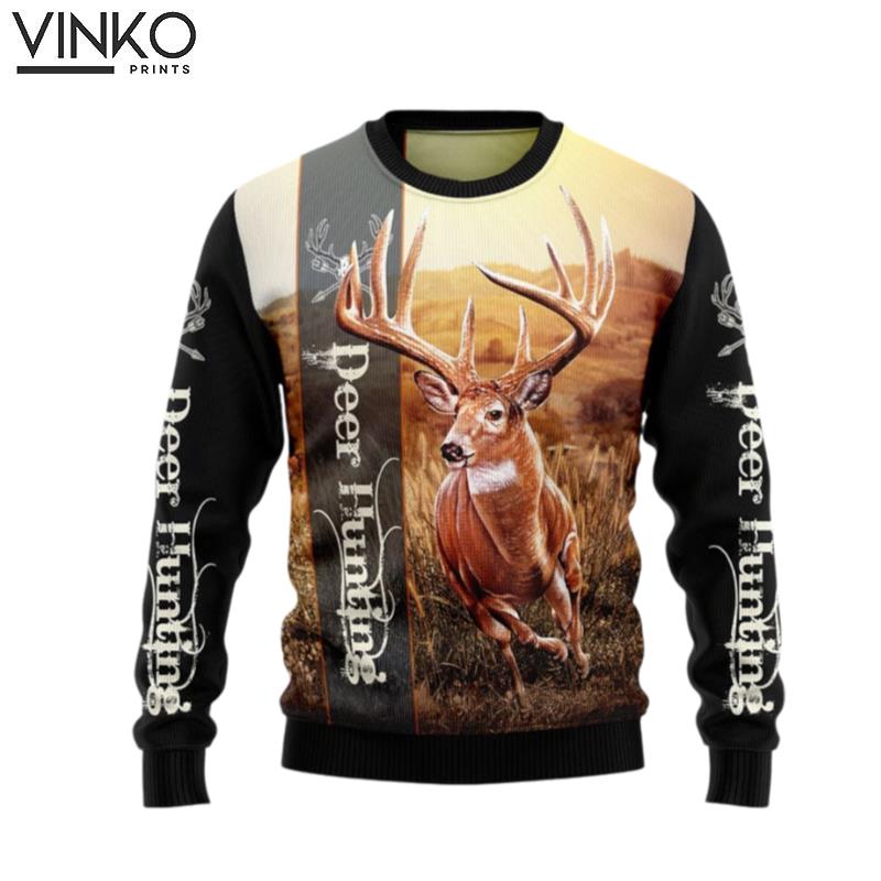 Deer Hunting Funny Adult Ugly Christmas Sweater