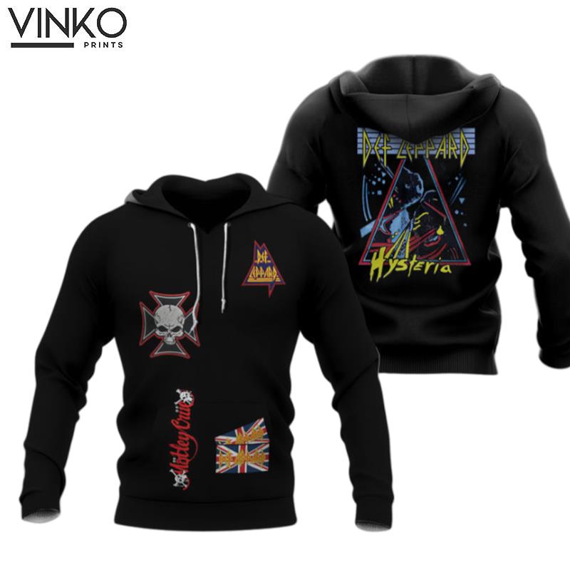 Def Leppard Rock Band Vest Zip Up Hoodie