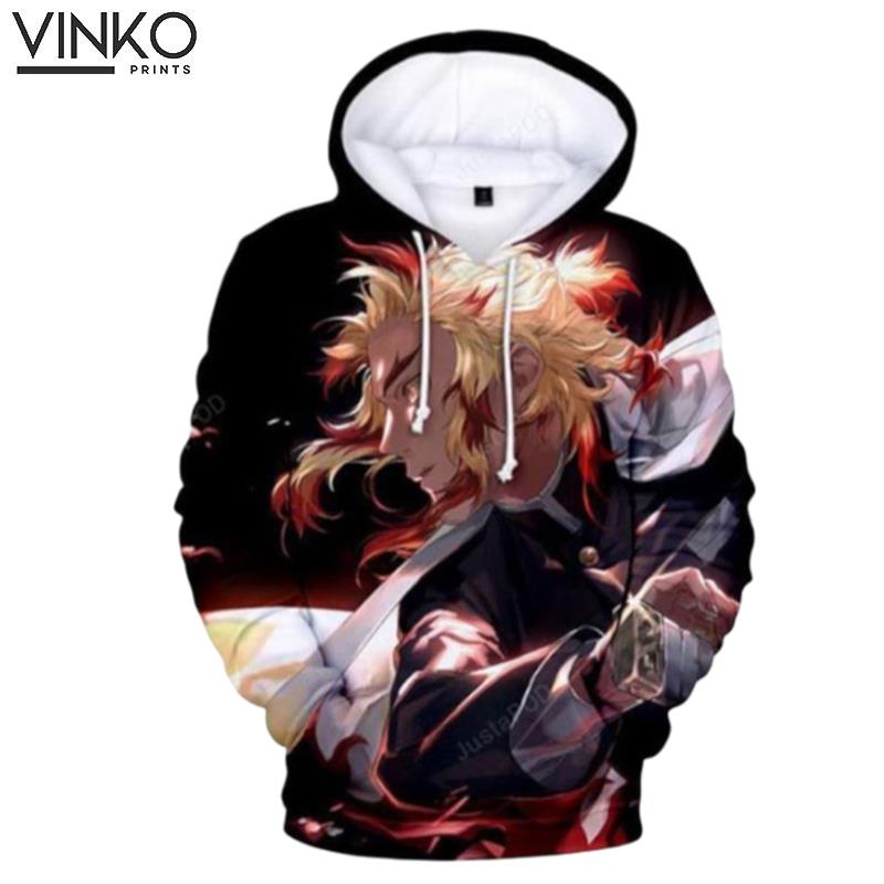 Demon Slayer Kyojuro Rengoku Kimetsu No Yaiba Hoodie