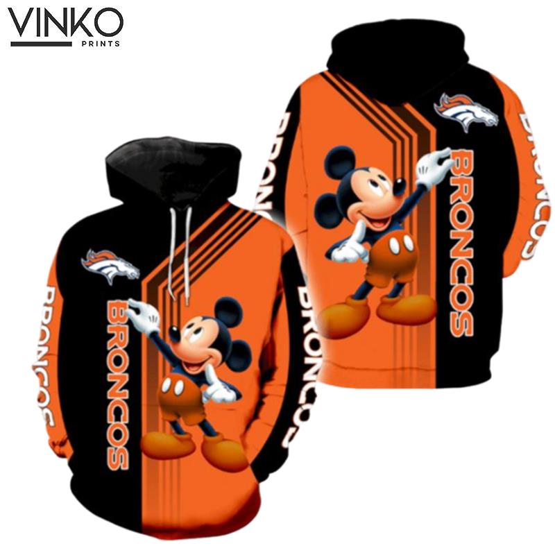 Denver Broncos Mickey Mouse For Men And Women Hoodie