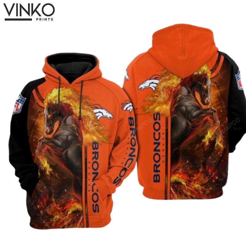 Denver Broncos Nfl Football Fire Denver Broncos Hoodie