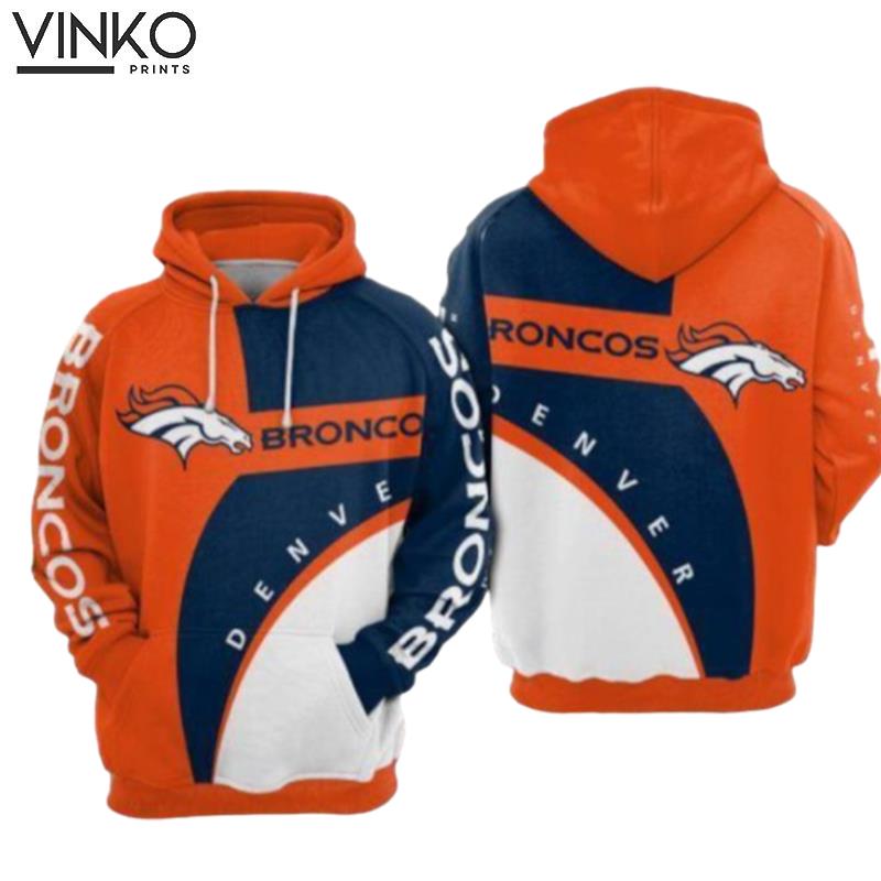 Denver Broncos Nfl Football Orange Blue Denver Broncos 2 Hoodie