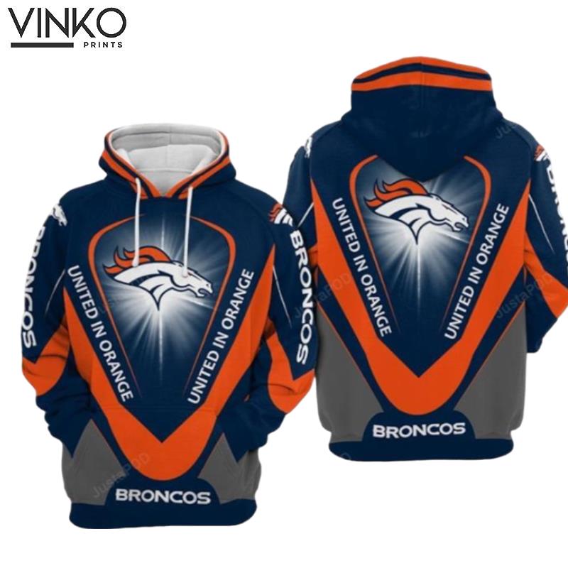 Denver Broncos Nfl Football United Orange Denver Broncos Hoodie