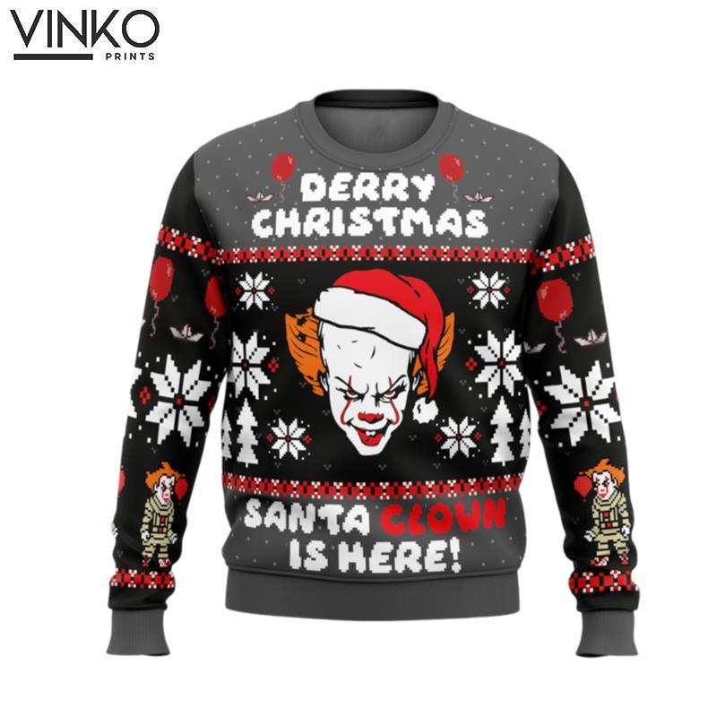 Derry Christmas Pennywise the Clown Ugly Christmas Sweater