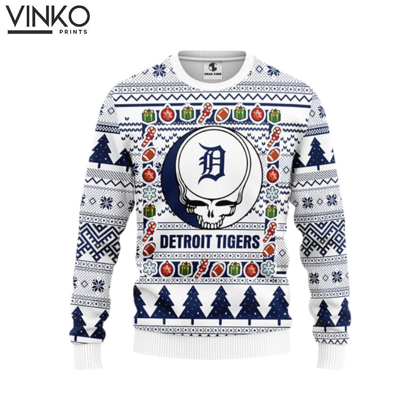 Detroit Tigers Grateful Dead Ugly Ugly Christmas Sweater