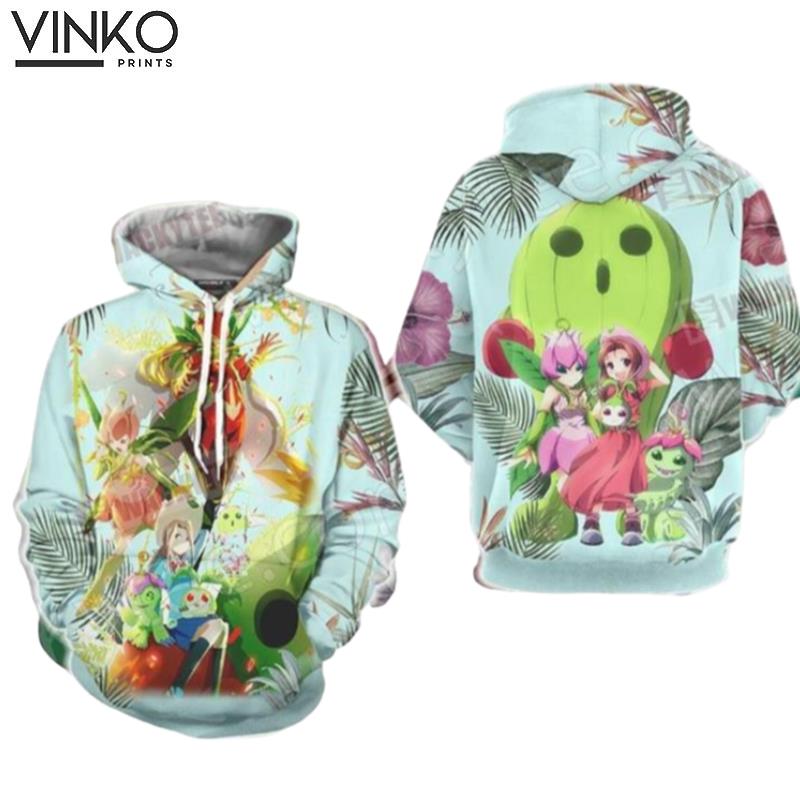 Digimon Palmon Evolution Line 3966 Hoodie