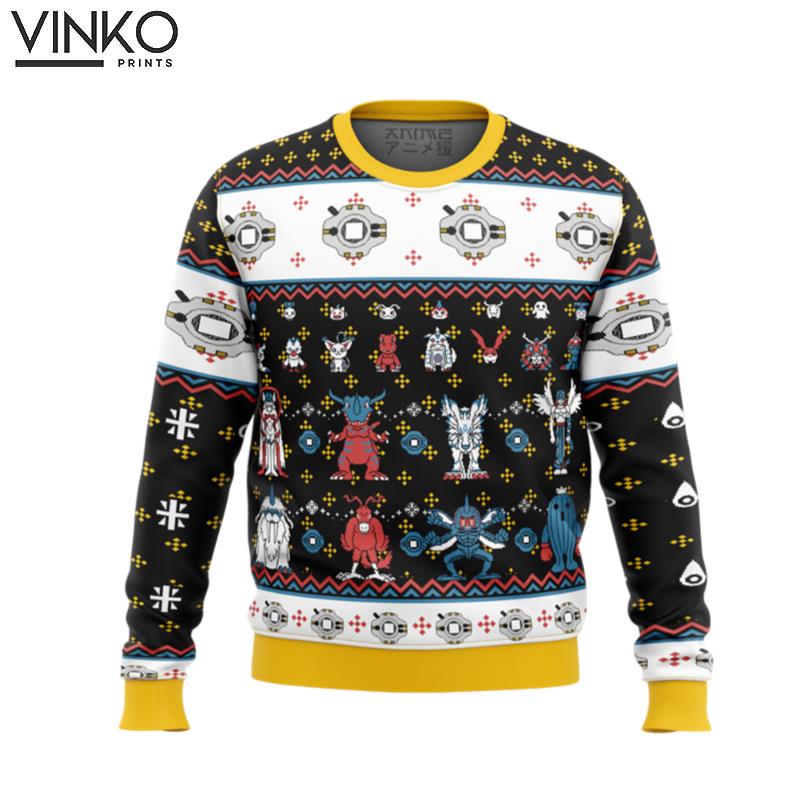 Digimon Sprites Ugly Christmas Sweater