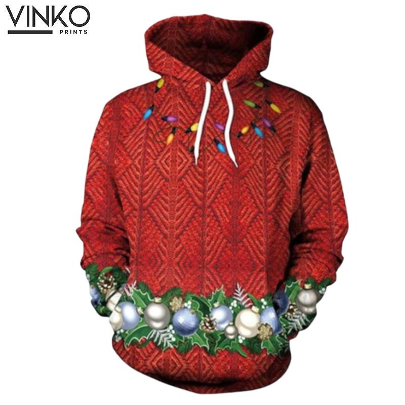 Digital Concise Style Christmas Hoodie