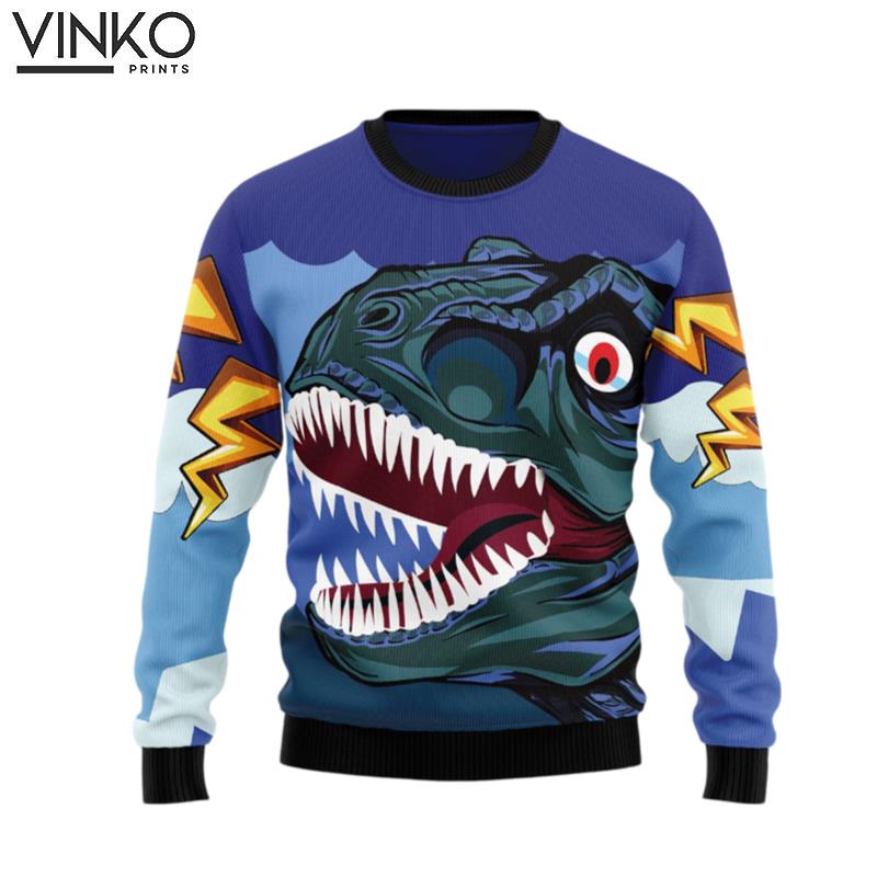 Dinosaur Face T0411 Ugly Christmas Sweater