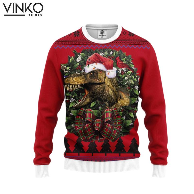 Dinosaur Noel Custom Ugly Christmas Sweater