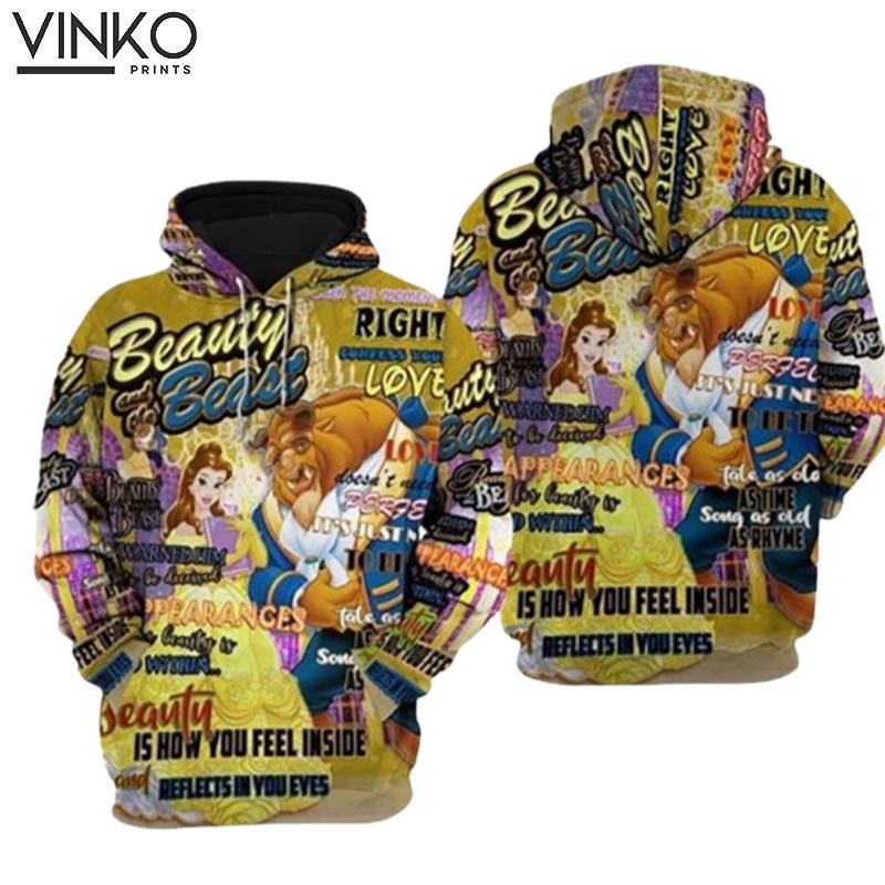 Disney Cartoon Beauty And The Beast Hoodie