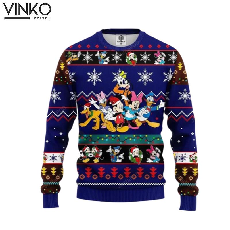 Disney Mickey Mouse And Friends Thanksgiving Custom Ugly Christmas Sweater