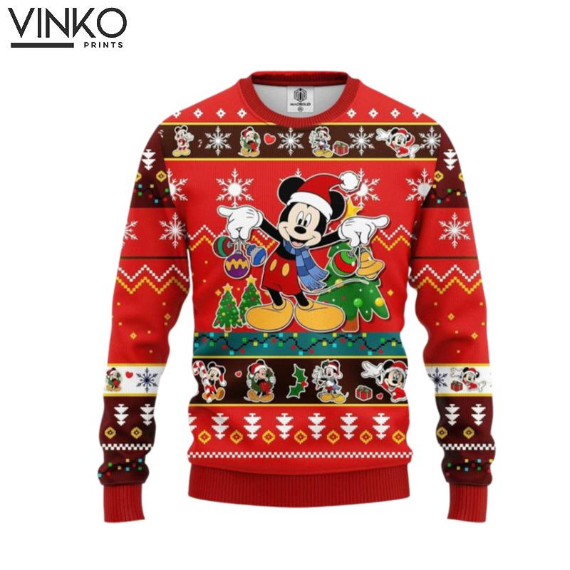 Disney Mickey Ring The Bell Mickey Christmas Ugly Christmas Sweater