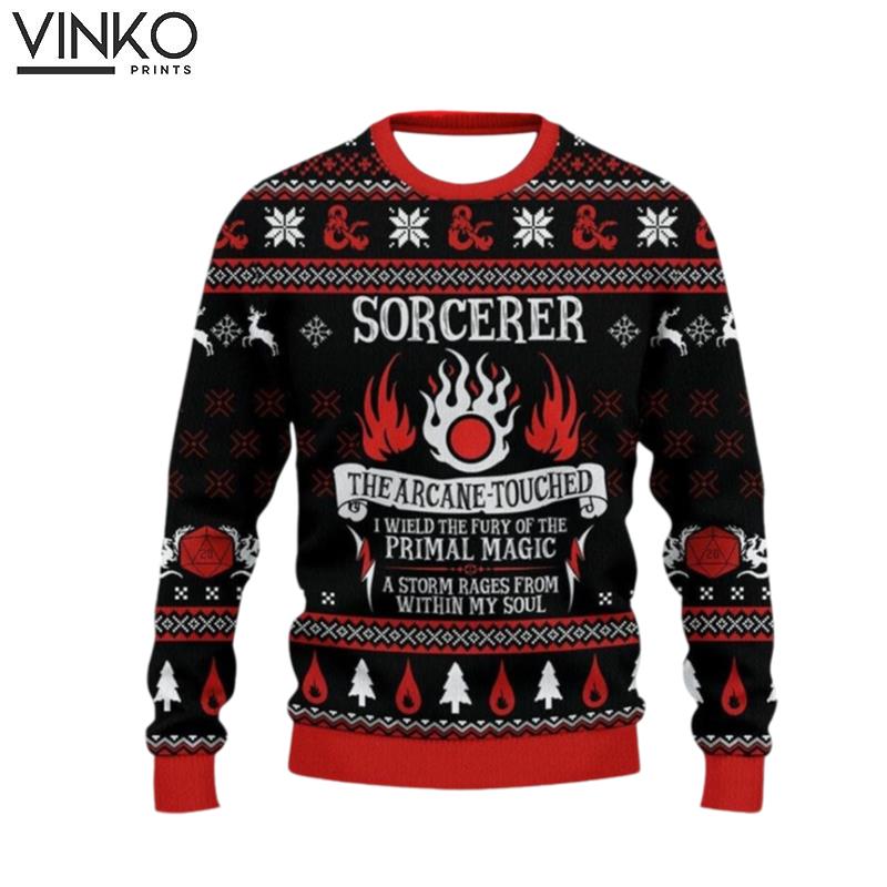 Dnd Classes Sorcerer Ugly Christmas Sweater