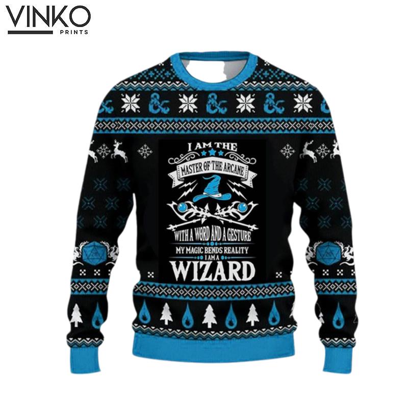 Dnd Classes Wizard Ugly Christmas Sweater