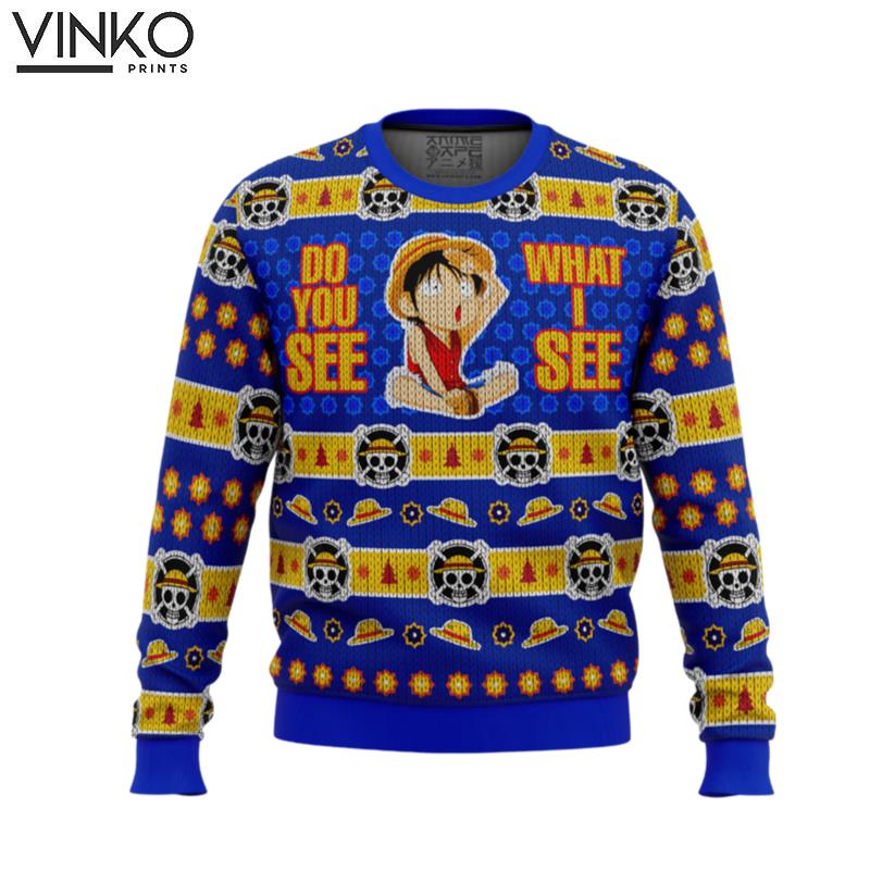 Do You See What I See Monkey D Luffy One Piece Ugly Christmas Sweater