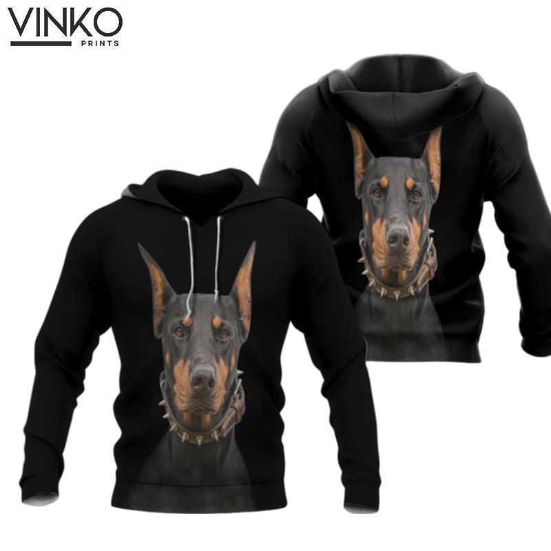 Doberman Pinscher Dog Front And Back Hoodie