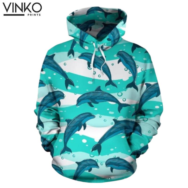 Dolphin Pattern Hoodie