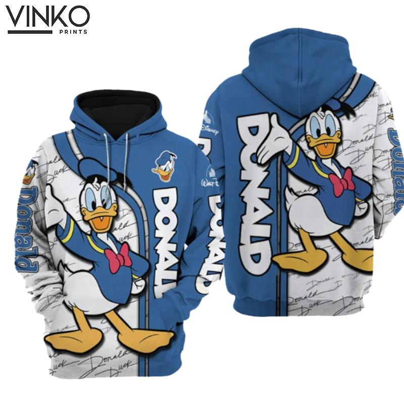 Donald Duck Walt Disney Cartoon Graphic Retro Hoodie