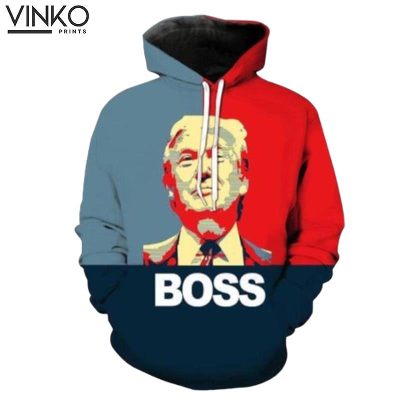 Donald Trump The Boss And Pered Custom Donald Trump The Boss Graphic Hoodie