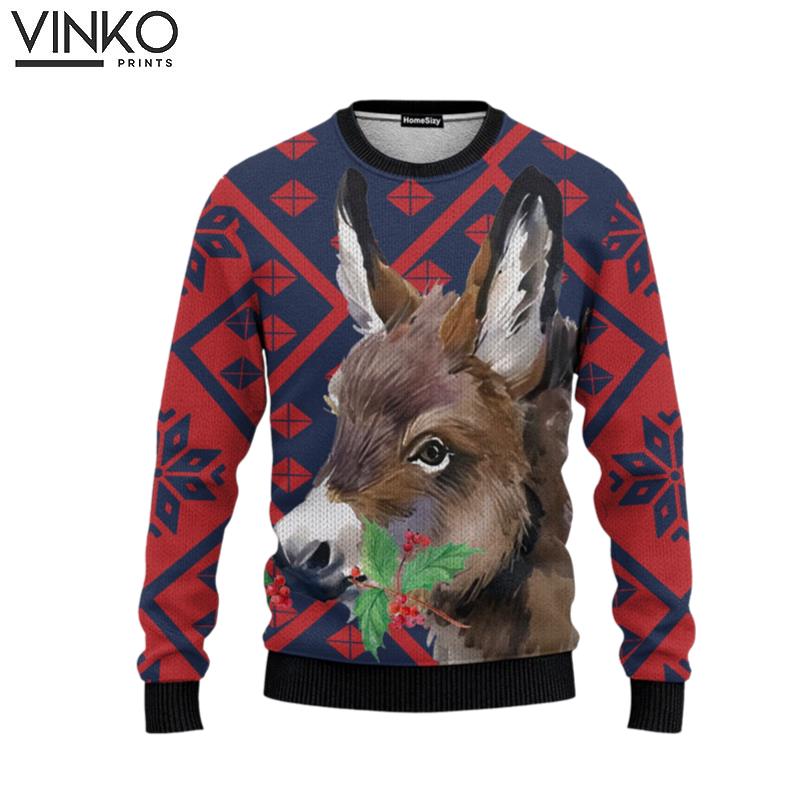 Donkey Red For Men And Women Ugly Christmas Sweater