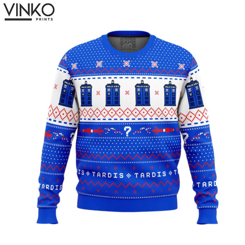 Dr Who TARDIS Ugly Christmas Sweater