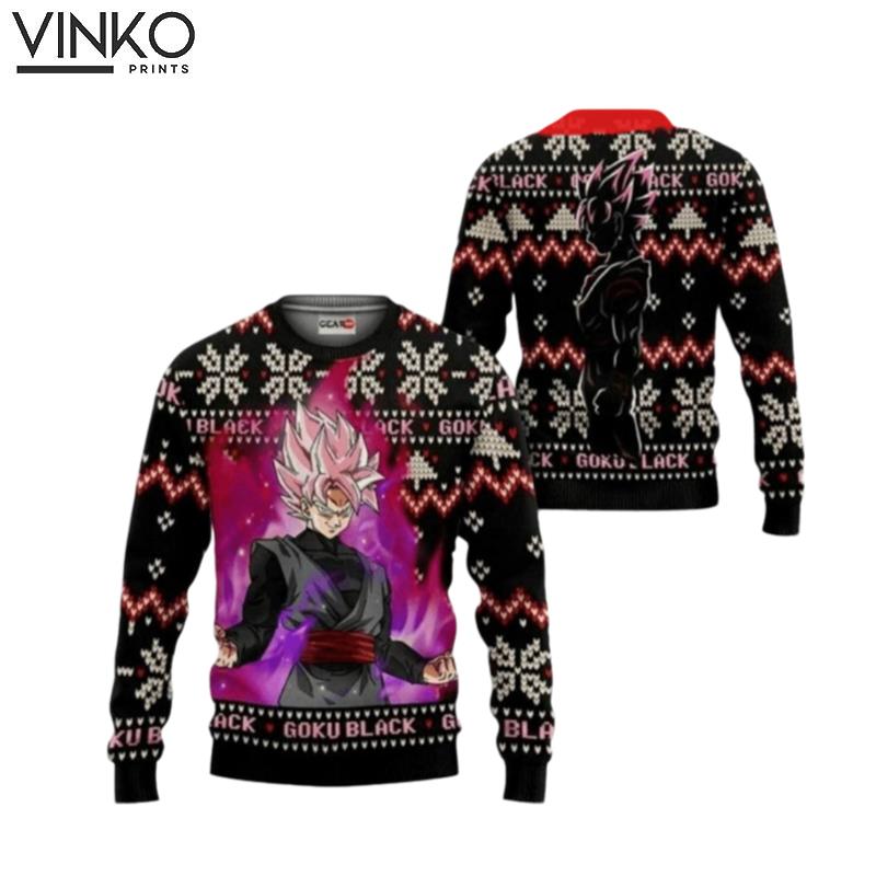 Dragon Ball Goku Black Rose Gifts For Christmas Ugly Christmas Sweater