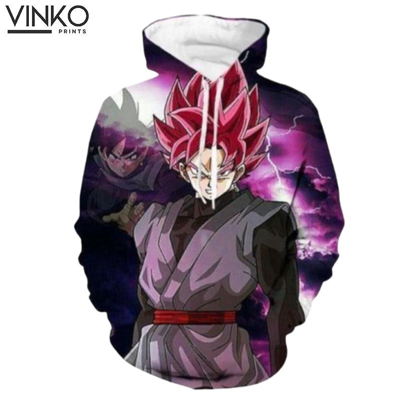 Dragon Ball Super Black Goku Super Saiyan Rose Lightning Hoodie