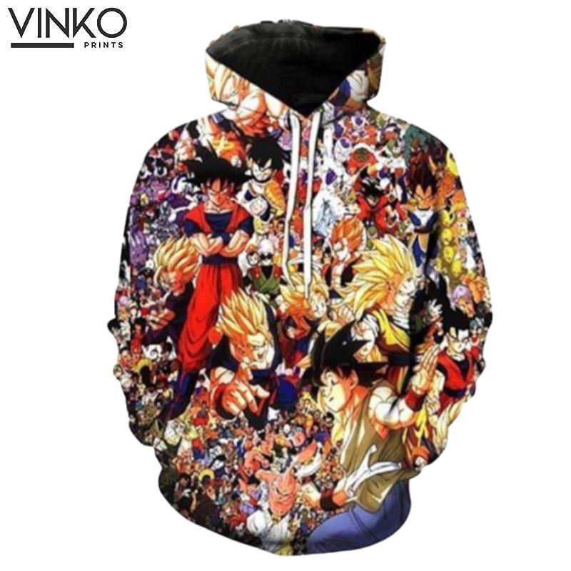 Dragon Ball Z All And Pered Custom Dragon Ball Z Graphic Hoodie