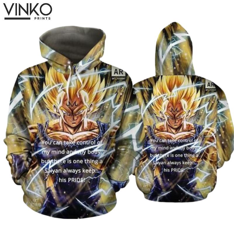 Dragon Ball Z Heartbreaking Majin Vegeta Super Saiyan Hoodie