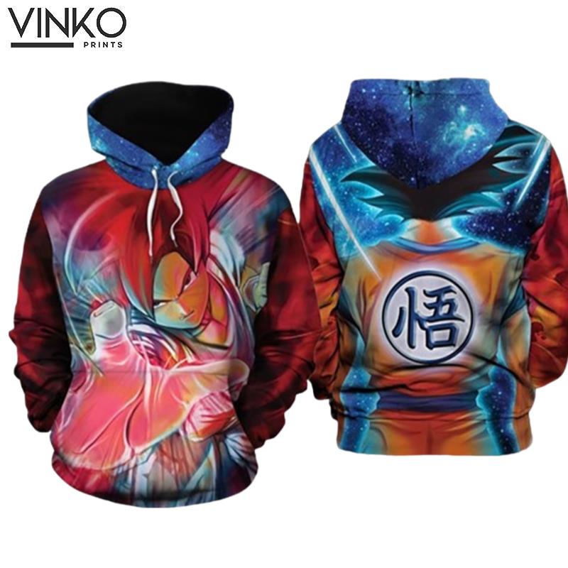 Dragon Ball Z Son Goku Super Saiyan Rose Blue Aura Hoodie