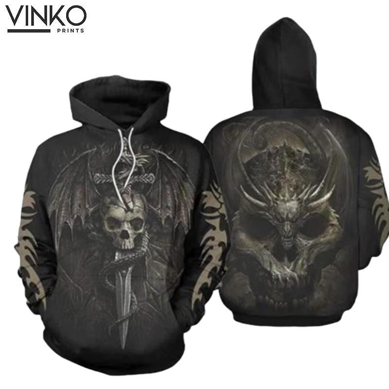 Dragon Skull Jesus Cross Hoodie