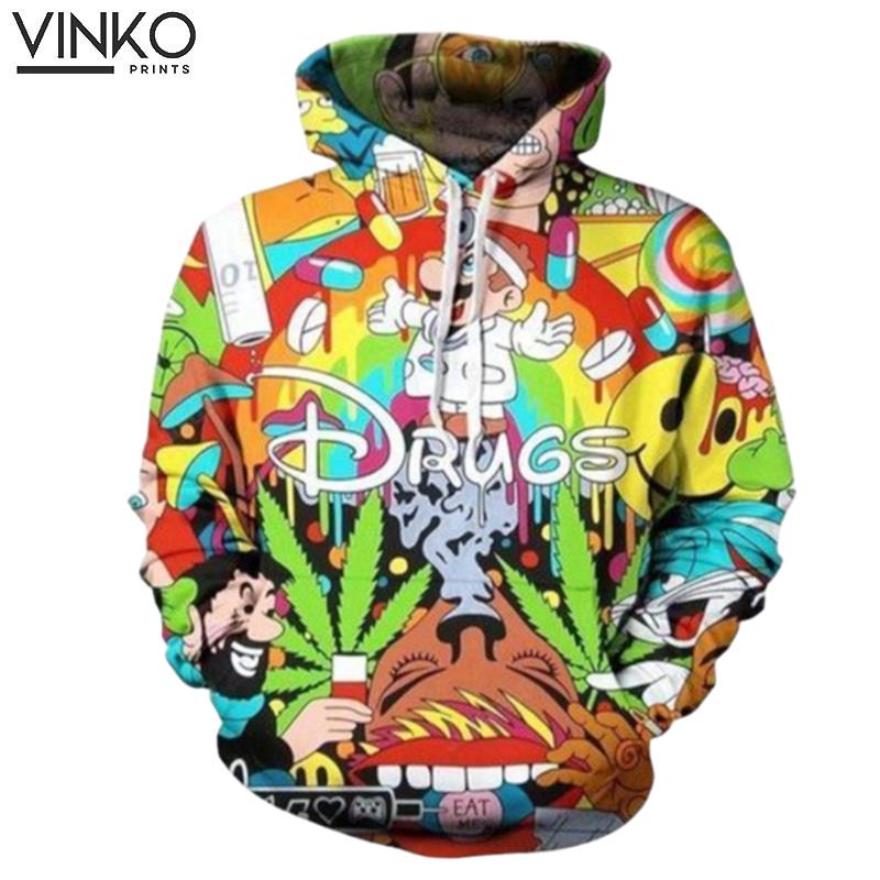 Drugs! Cartoon Collage Hoodie