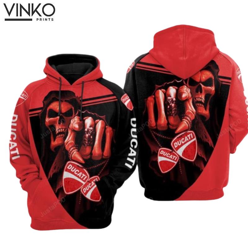 Ducati Skull V2 Black Red Ducati Ducati Hoodie