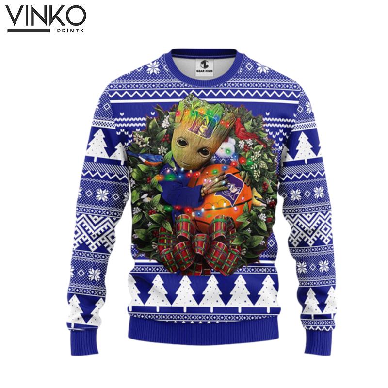 Duke Blue Devils Groot Hug Ugly Christmas Sweater