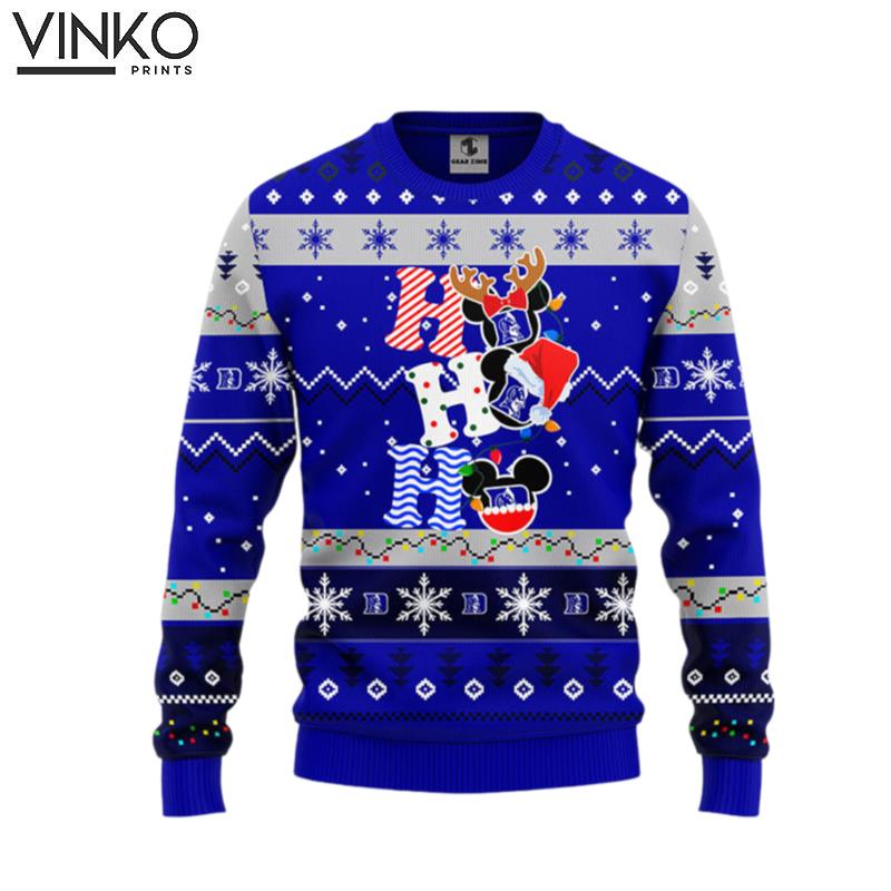 Duke Blue Devils Hohoho Mickey Ugly Christmas Sweater