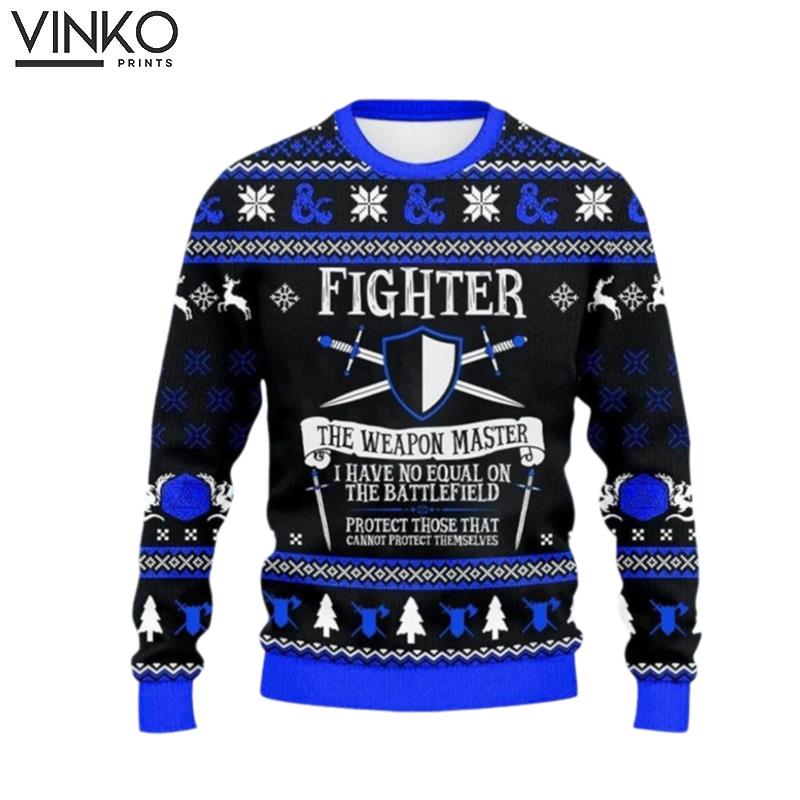 Dungeon Fighter Dungeons And Dragons Christmas Ugly Christmas Sweater