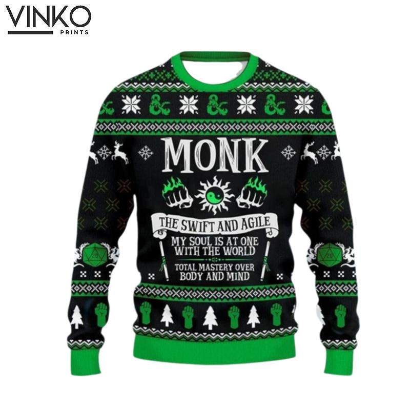 Dungeon Monk Dungeons And Dragons Christmas Ugly Christmas Sweater