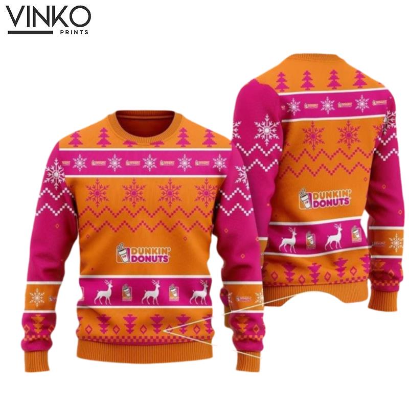 Dunkin Donut Ugly Christmas Sweater