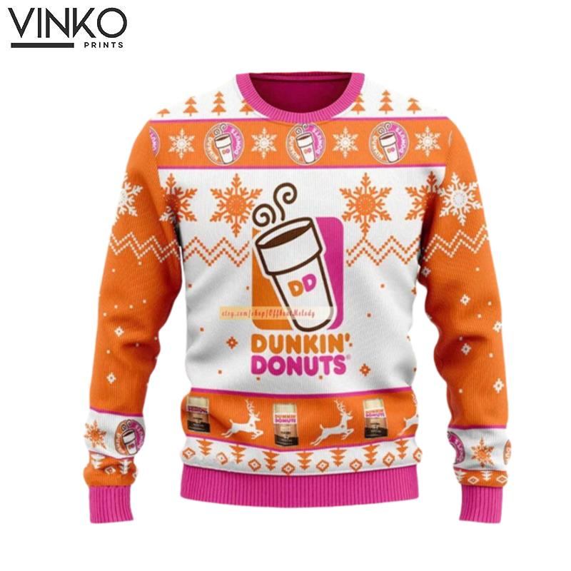 Dunkin Donuts 3D Ugly Christmas Sweater