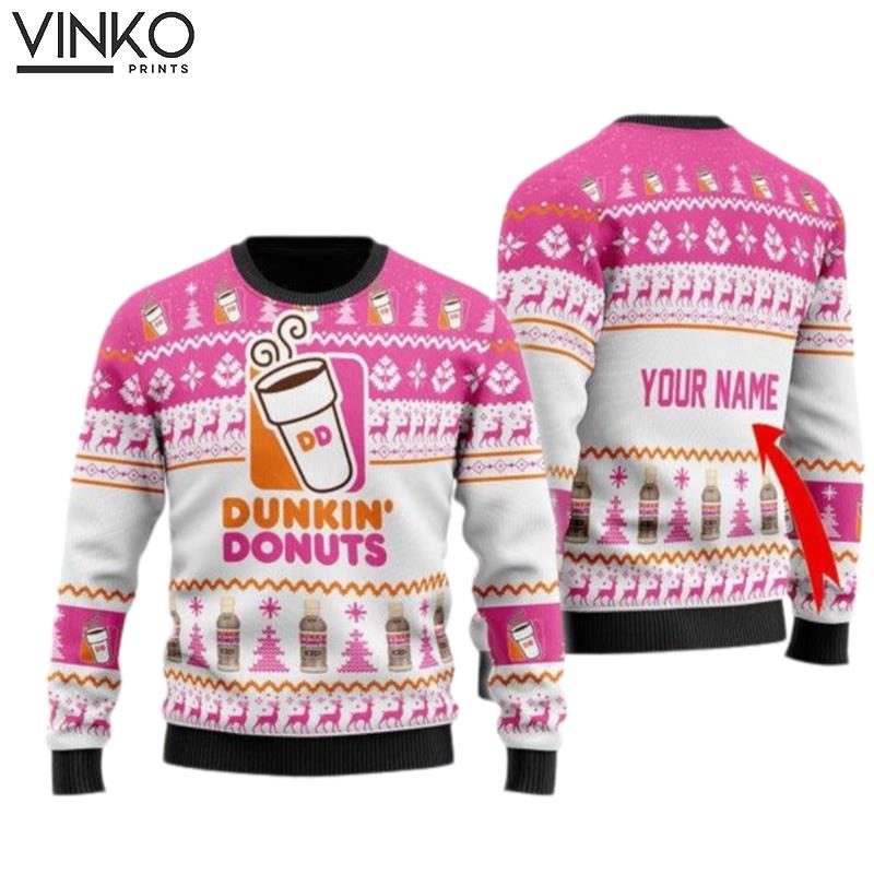 Dunkin' Donuts Spirit Custom Ugly Christmas Sweater