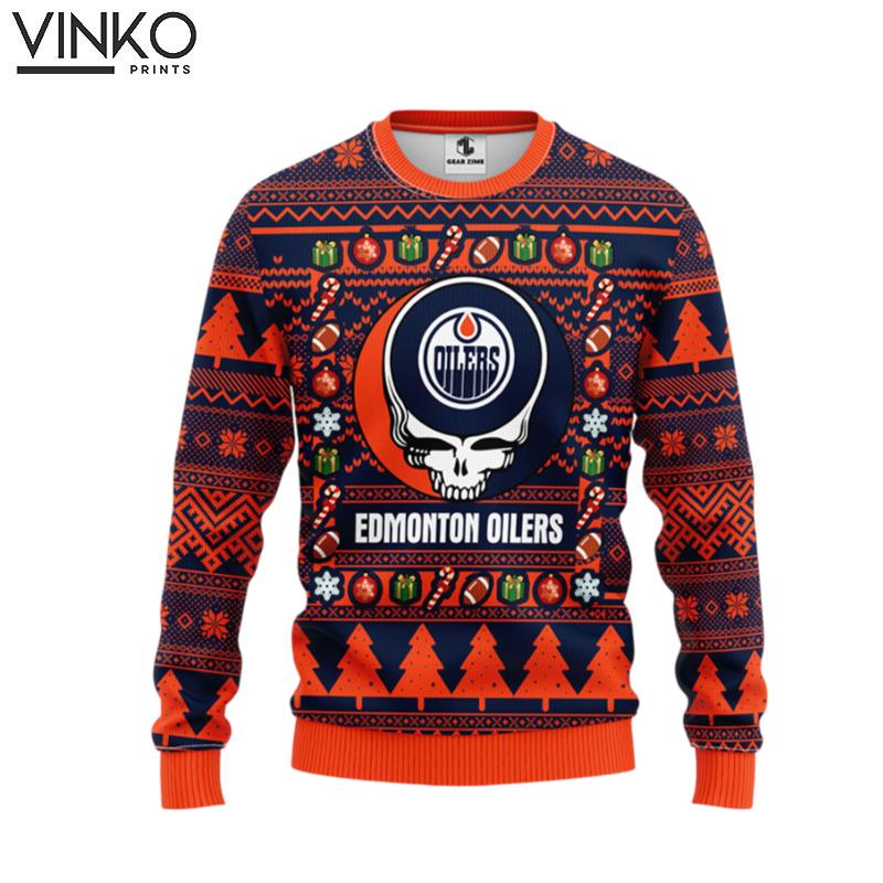 Edmonton Oilers Grateful Dead Ugly Ugly Christmas Sweater