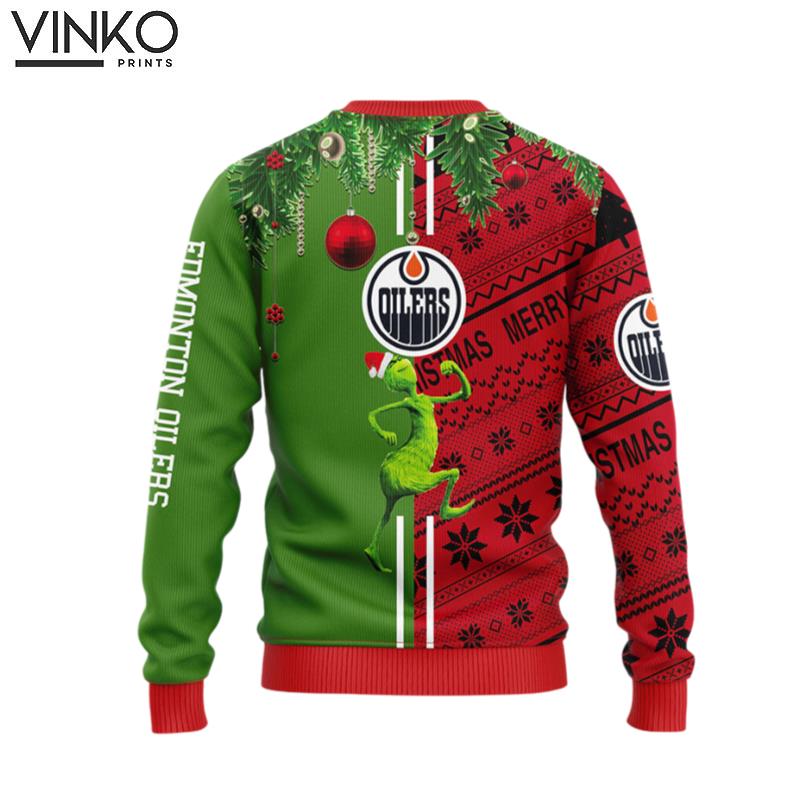 Edmonton Oilers Grinch Scoobydoo Ugly Christmas Sweater