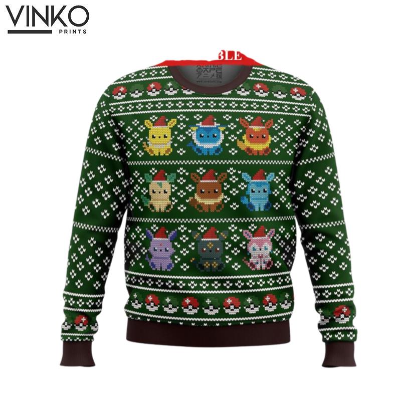 Eevee Eeveelution Pokemons Pokemons Ugly Christmas Sweater