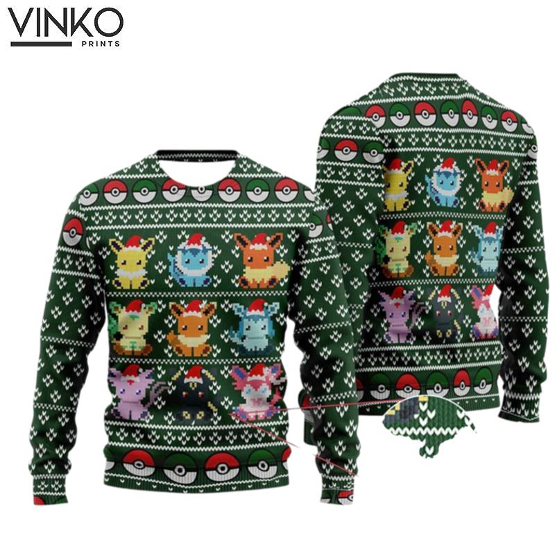 Eevee Evolutions Video Games Eevee Holiday Ugly Christmas Sweater