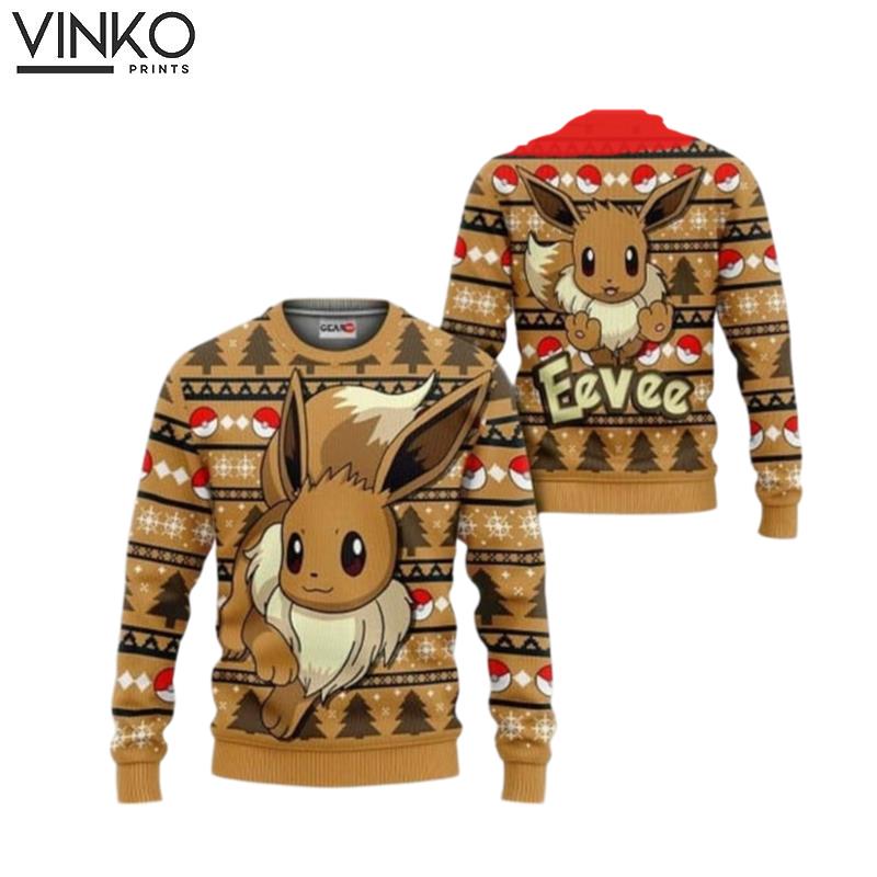 Eevee PKM 3D Ugly Christmas Sweater