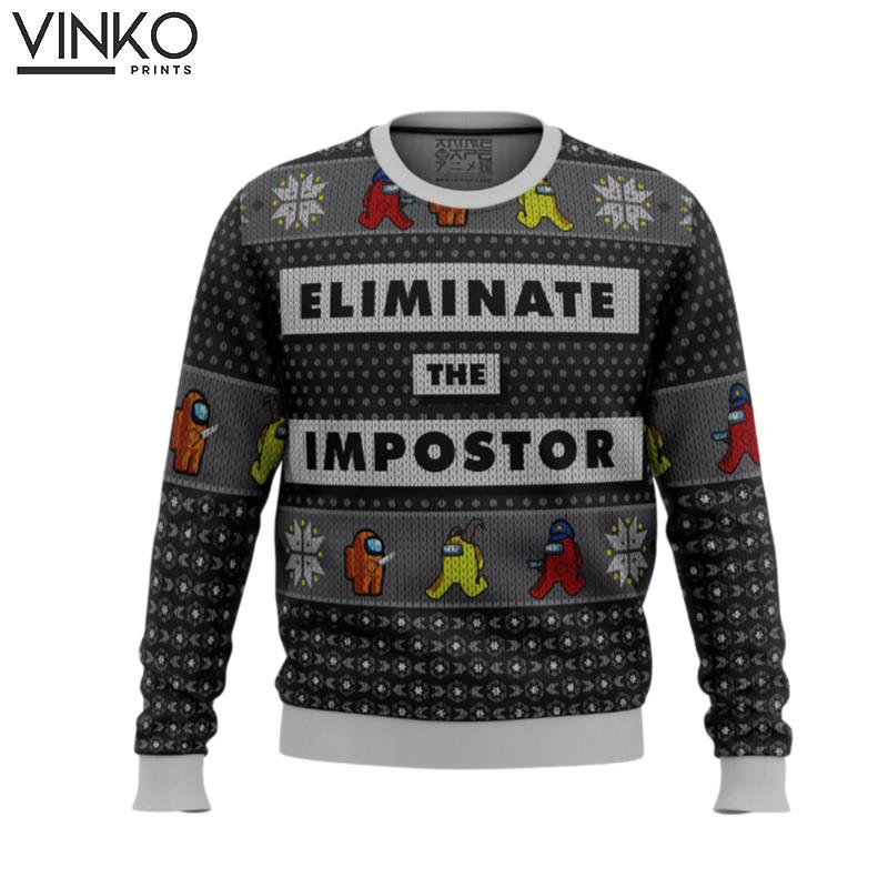 Eliminate the Impostor Among Us Ugly Christmas Sweater